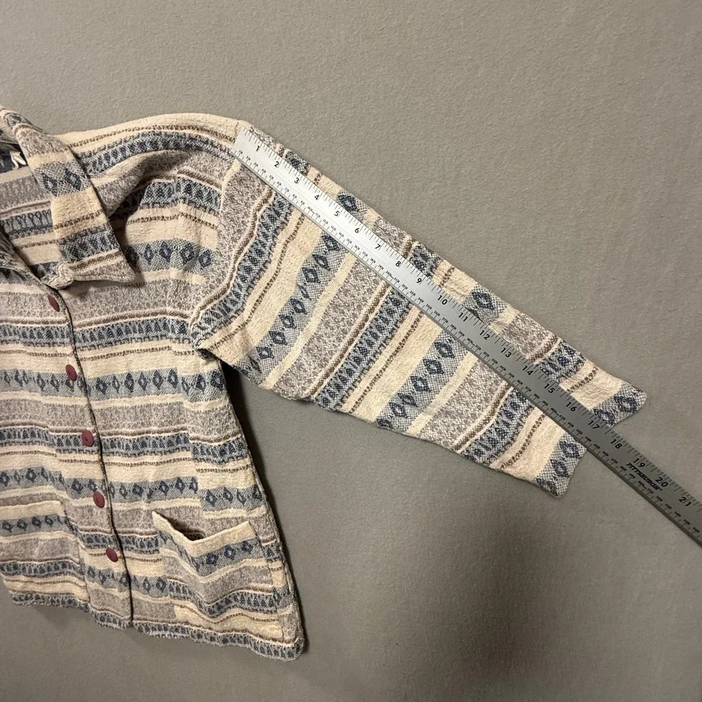 Vintage Streetwear Western Southwest‎ Tribal Print Textured Shirt Jacket Size L